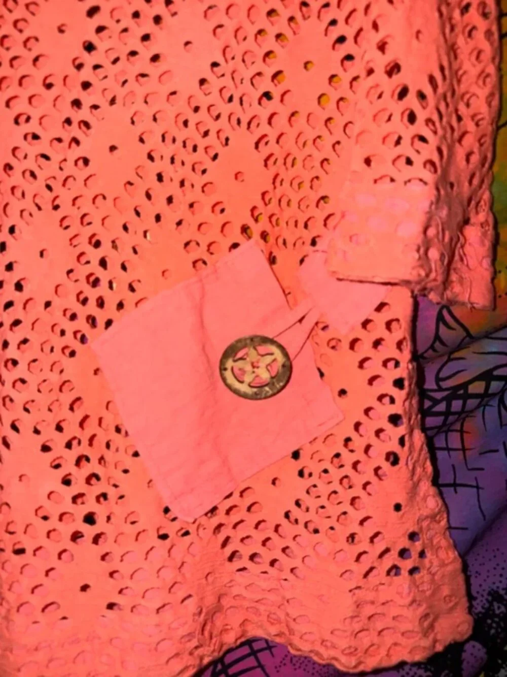 Boho Camille & Co. Coral Crochet Midi Tunic Dress